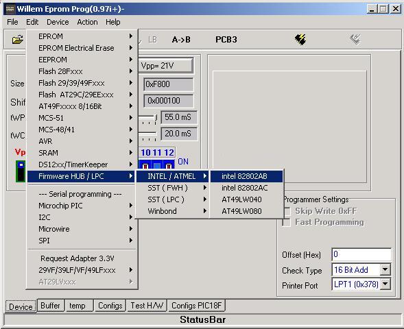 BIOS/Flash Setting & Programming usb port schematic 